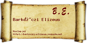 Barkóczi Elizeus névjegykártya
